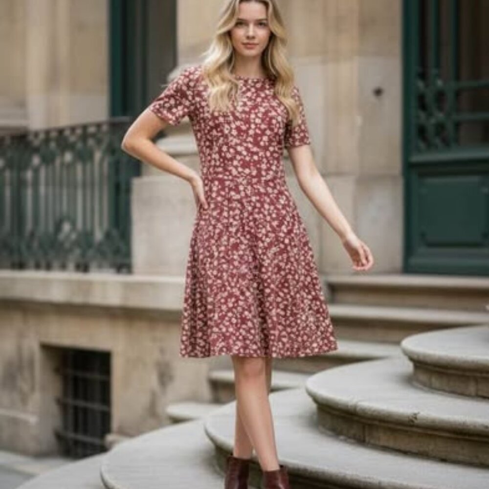 HELYO FLORAL RUST DRESS